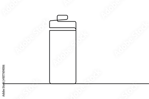 Battery symbol hand drawn in continuous line art style for minimalist tech design element