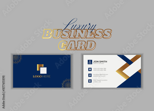 Creative modern business card template design for corporate branding, professional identity and print use