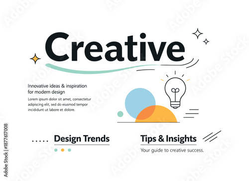 Modern Typography Design. Modern Editorial Typography. A minimal composition with large headline-style letters balanced by small text blocks and abstract