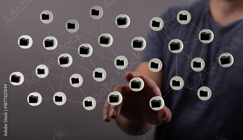 Digital network with files ...
