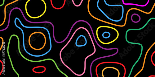 Abstract banner with minimal multi coloured topography design