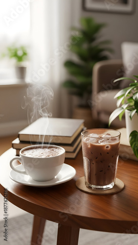 Wallpaper Mural Coffee and Chocolate on Wooden Table. Torontodigital.ca