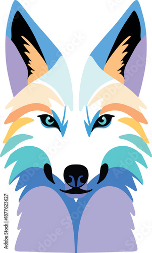 Geometric Animal Wolf Portrait