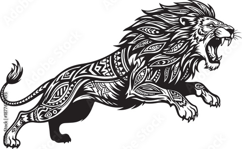 Wallpaper Mural Tribal Lion Tattoo Design Vector Art Torontodigital.ca