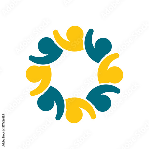 rotating successful people community logo design