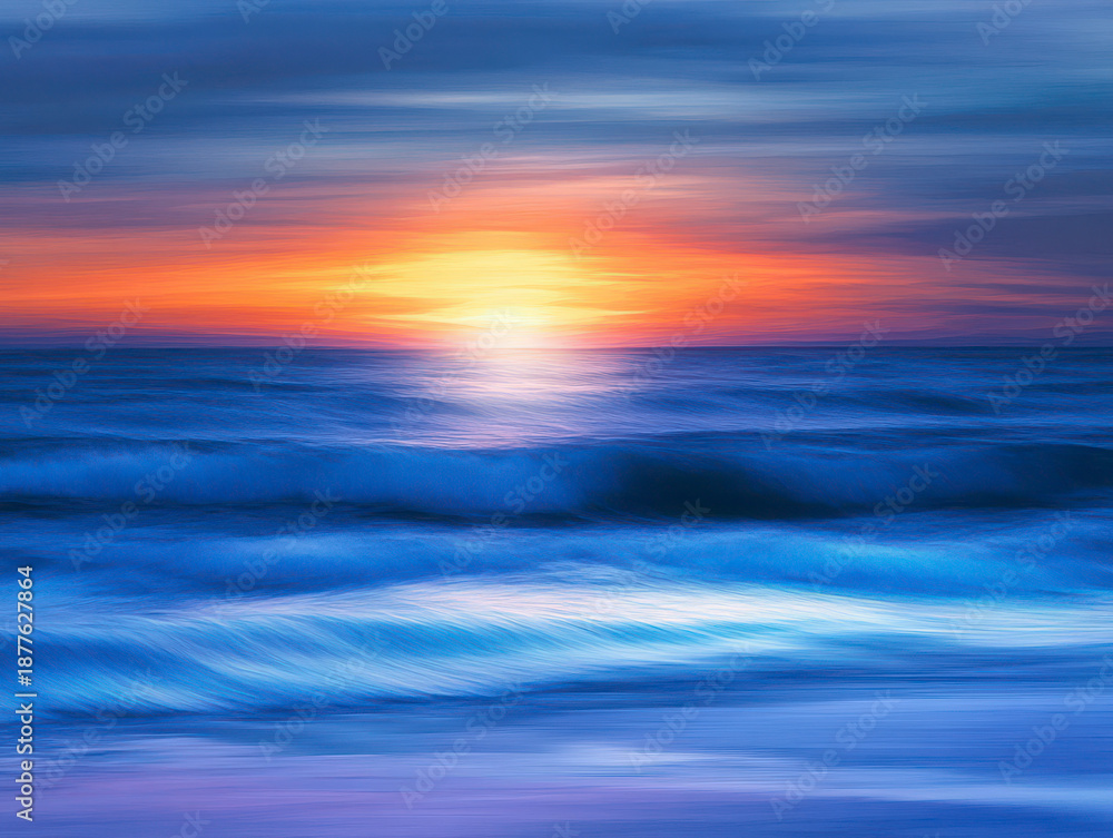 Fototapeta premium Serene sunset over calm ocean