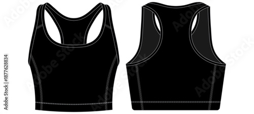Gym Fitness Bra Mockup Template Vector.