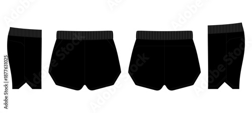 Running Short Mockup Template Vector