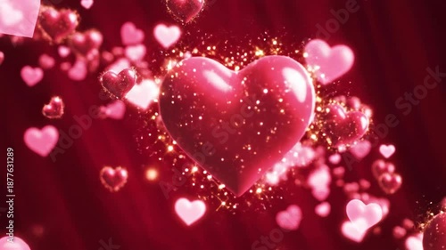 Floating hearts abstract background romantic love concept valentines day