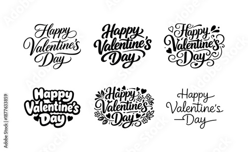 Valentine Lettering Variations. Spring packaging mockup. Simple box or bag mockup decorated with light floral accents and seasonal colors. Fresh product