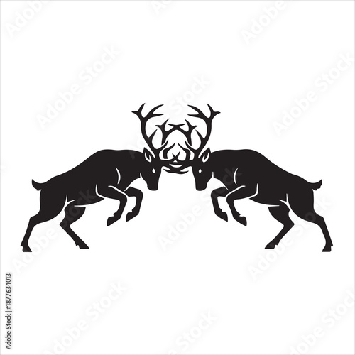 two deer illustration vector silhouette