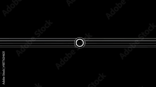 Sleek minimalist black background with abstract horizontal parallel lines and a central focus circle design element