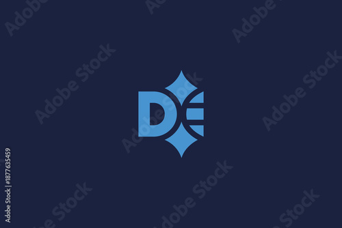 letter de logo icon vector design with star icon modern minimalist style and professional branding concept.