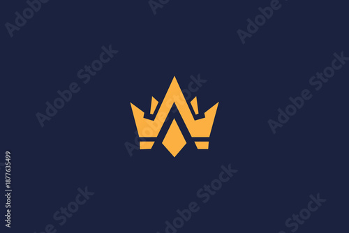 crown logo icon vector design with modern minimalist professional brand logo template 