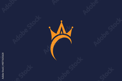 letter c crown logo icon vector design with modern minimalist professional brand logo template 