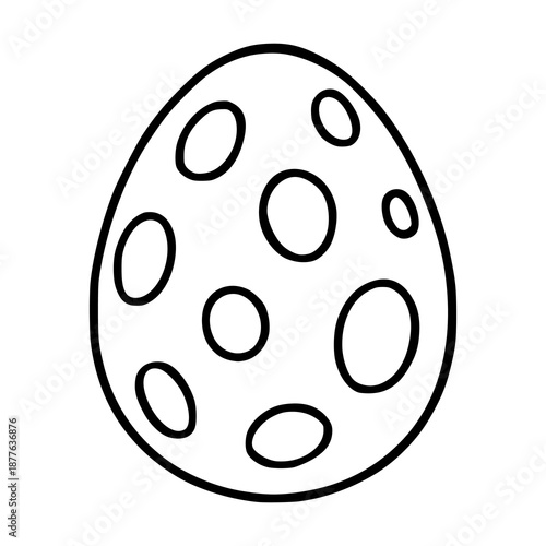 Simple outline vector dinosaur egg illustration with circles