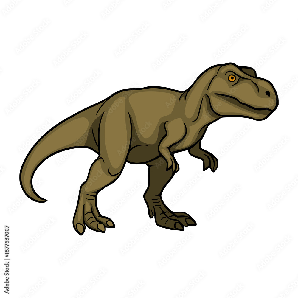 Fototapeta premium Cartoon Tyrannosaurus Rex Dinosaur Illustration, Vector Art