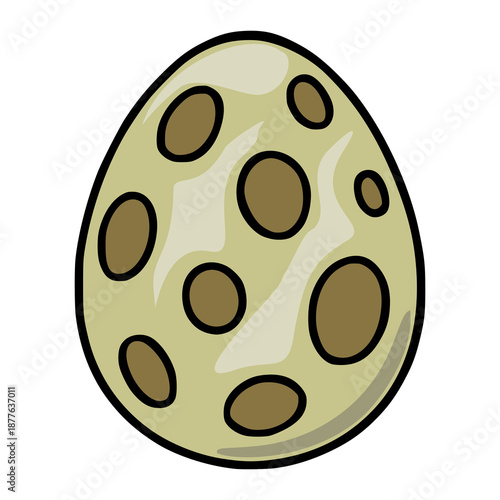 Cute cartoon dinosaur egg vector illustration with brown spots
