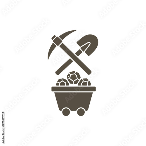 Mining Tools and Coal in Cart.