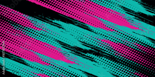 Car sticker wrap banner abstract sporty lines pink blue greenish grunge color combination brush storm thunder modern pattern racing motorsport. eps10.