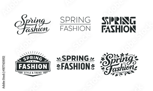 Spring Lettering Variations. Spring Fashion Editorial. Set lettering. harmonious lettering variations of the same emblematic concept, each with different