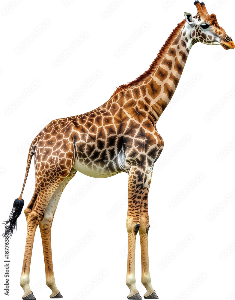 Fototapeta premium Giraffe Isolated on White Background