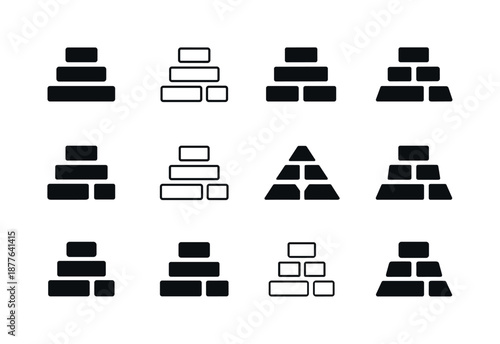 Harmonious Typographic Logos. Typographic hierarchy. Icon set. Set Logo of typographic hierarchy: text block structure. harmonious logo variations of the same
