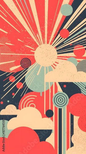 Vibrant geometric art design