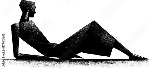 Abstract geometric figure in relaxed pose