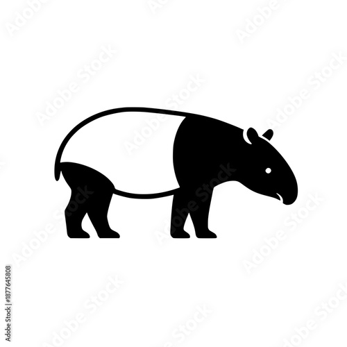silhouette of a tapir