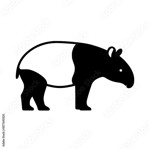 silhouette of a tapir
