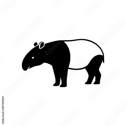 silhouette of a tapir 