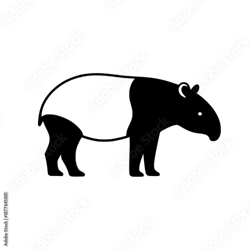 silhouette of a tapir 