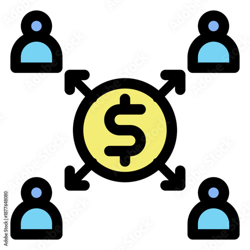 Profit Sharing and Financial Distribution Network Icon