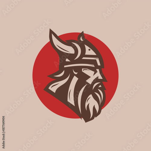 Viking Icon Design Featuring Norse Warrior Helmet Axe and Mythology