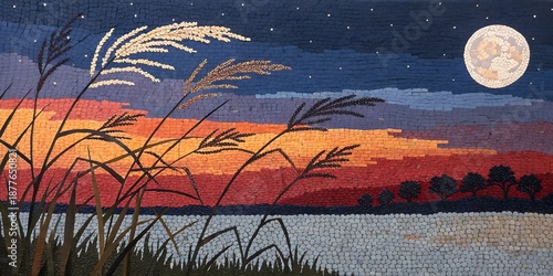 sunset over the lake