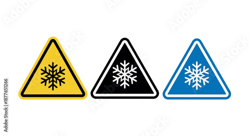 Cold Warning Icons Featuring Safety Alert Symbols for UI Mobile and Web Design