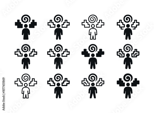 Heritage Icon Set. Cultural heritage tours and indigenous experiences. Icon set. Set Logo of cultural heritage tours and indigenous experiences: ancestral path