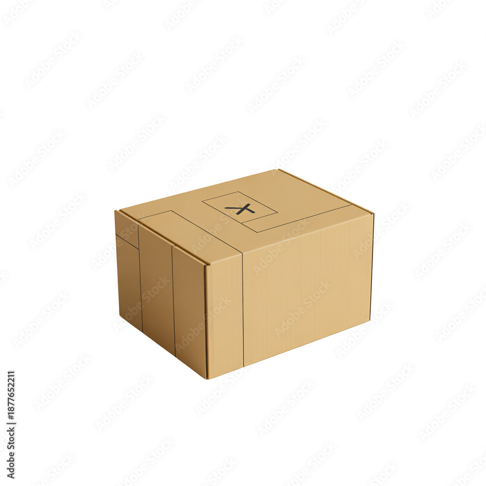Fototapeta premium Cardboard Box Package Isolated on White Background