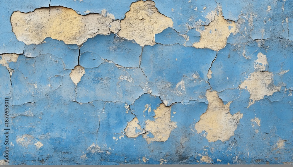 Obraz premium Seamless background of old painted surface with peeling layers and cracked texture