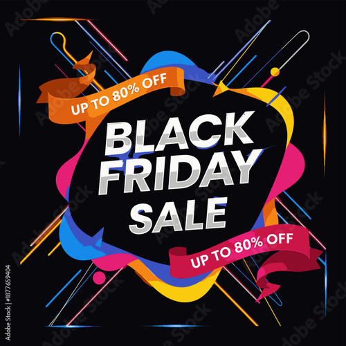 Black Friday Sale Banner Design Template.