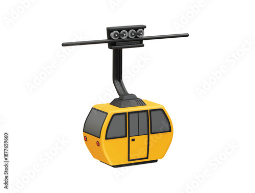 Cable Car Gondola Icon illustration 3d rendering