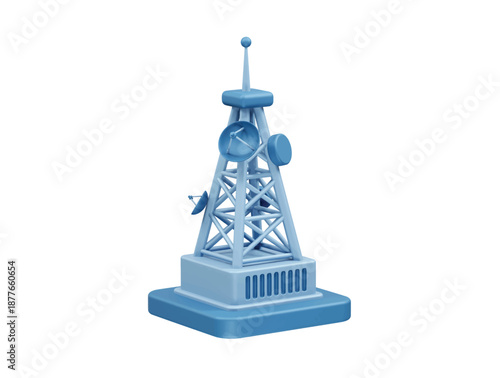 Communication Tower for Network and Signal icon 3d illustration rendering