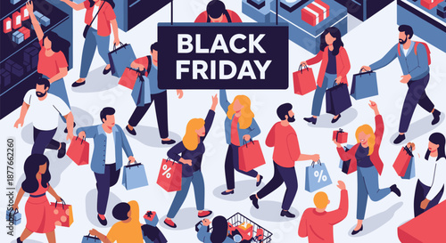 Crowd of People Shopping on Black Friday 2.