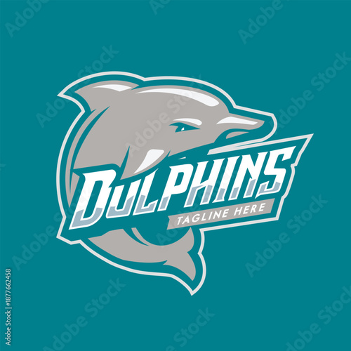 Dolphin Ocean Animal Mascot Vector Logo