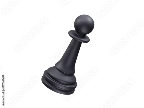 Black Chess Pawn Piece icon illustration 3d