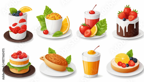 vector of food cute