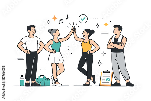 Joyful Dance Rehearsal. Dance rehearsal progress. Dancers smiling after a successful run-through. Sense of progress, discipline, and shared achievement.