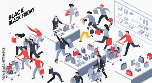 Shoppers Rushing to Buy Black Friday Deals.