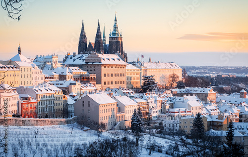 Принти на полотні city, architecture, prague, church, view, europe, town, building, cityscape, cat